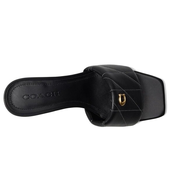 Coach Women's Quilted Leather Block Heeled Sandals - Picture 2 of 4